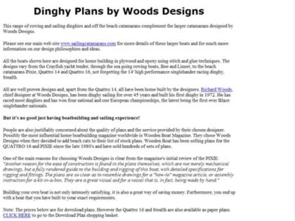 Cached version of Woods Designs dinghy plans for home builders