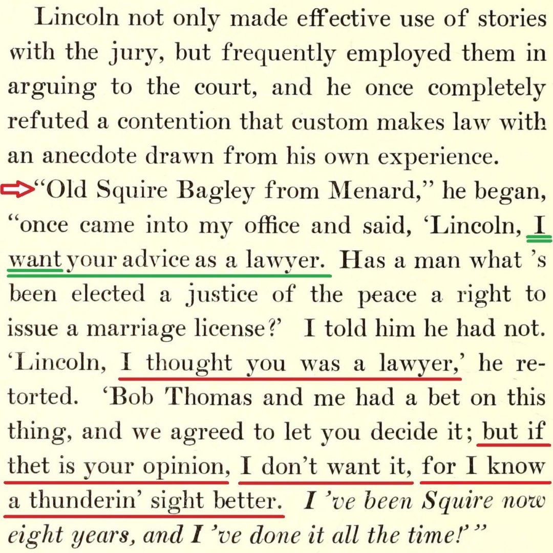 a by Abe given example of a unappreciated expert opinion from the book Lincoln the Lawyer p 218.jpg