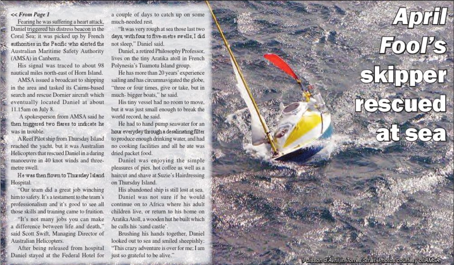 Daniel Alary 2 AIT sailboat Poisson d'Avril April Fool Cape York Torres Strait News 21 July 2013.jpg
