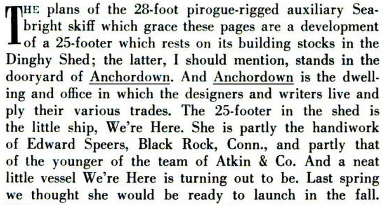 MoToR BoatinG Magazine Vol 90 Nr 5 Nov 1952 page 41 William and John Atkin Anchordown info.jpg