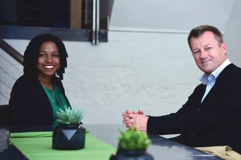 TaskRabbit CEO Stacy Brown-Philpot and Ikea Group CEO Jesper Brodin in 2017.jpg