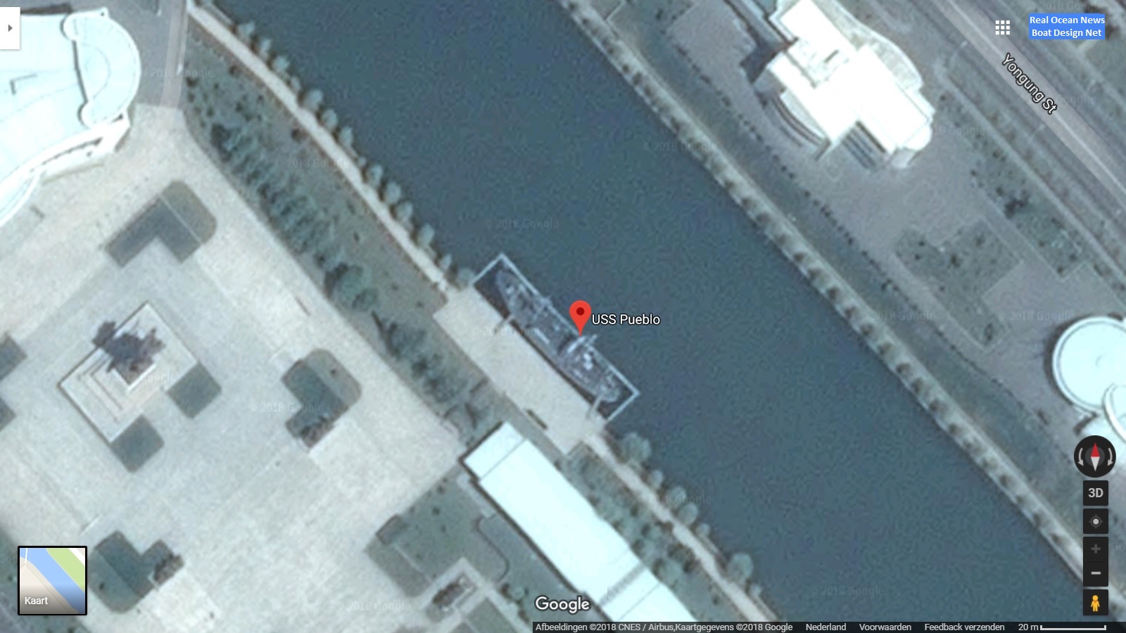 USS Pueblo fenced in Taedong River Pyongyang North Korea.jpg