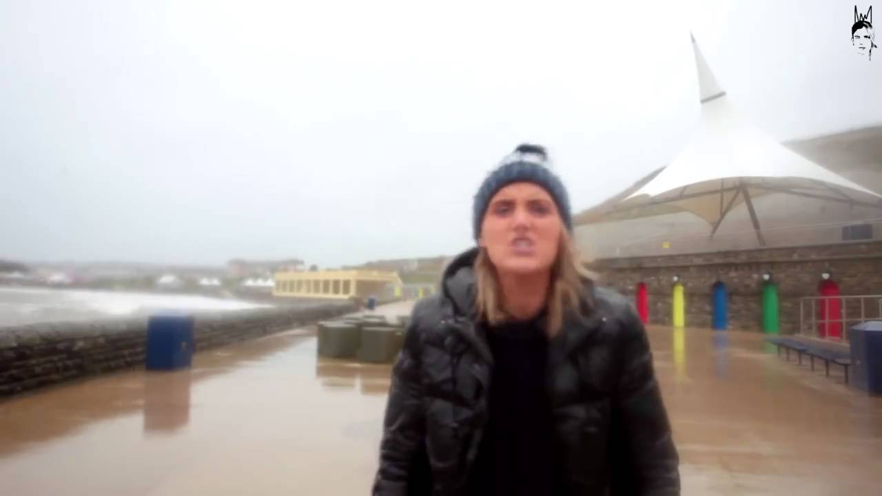 Weather girl Aimee slapped in face by gutted flying Cod 2016 Storm Gertrude Barry Island Wales 4.jpg