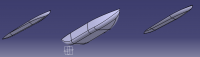 Trimaran 6 front starboard underside waterline hull displacement view screenshot.png