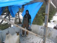 Randy the welder has removed old  edge of picking pit.JPG