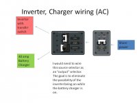 A/C input wiring for an inverter and separate battery 