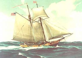 old revenue cutter, possibly the Massachusettes