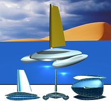 Catamaran Wingsail Design Computer Rendering