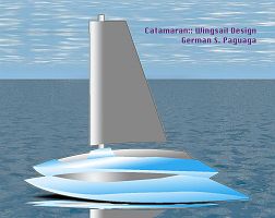Catamaran Wingsail Design - Illustrator Rendering
