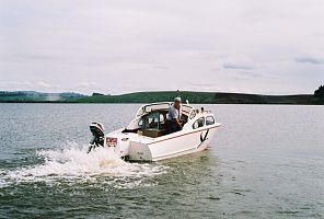 Pivotal Drive lifted for shallow water.