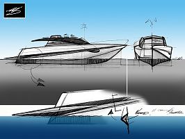 Sketch for Venice electric-propulsion runabout