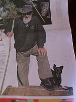 River man and dog.