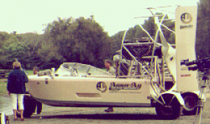 Airboat with wheels.