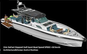 15m  Go Fast Stepped Hull Sport Boat Outboards 3x300hp