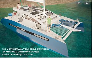 13.7m SAIL CATAMARAN MULTI CHINE  HULL for ALUMINIUM CONSTRUCTION   Architecture & Design A Rochian