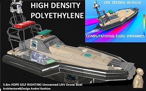SELF  RIGHTING  HDPE  UNMANNED  SURFACE  VEHICLE DRONE  BOAT