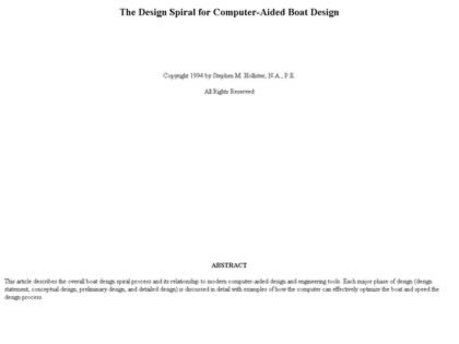 Cached version of The Design Spiral for Computer-Aided Boat Design