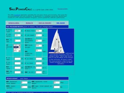Cached version of Sail Power Calc