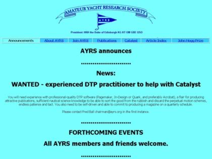 Cached version of Amateur Yacht Research Society
