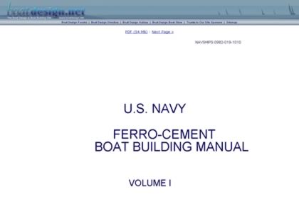 Cached version of U.S. Navy Ferro Cement Boat Building Manual - Volume 1