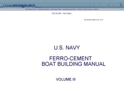 Cached version of U.S. Navy Ferro Cement Boat Building Manual - Volume 3