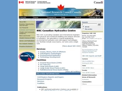 Cached version of Canadian Hydraulics Center, National Research Council