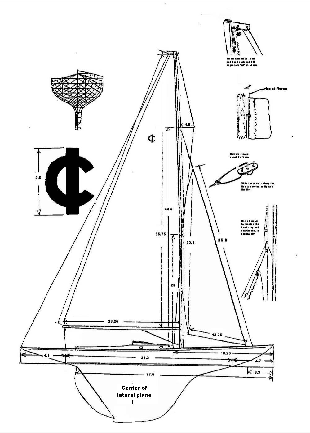 yacht sail dimensions